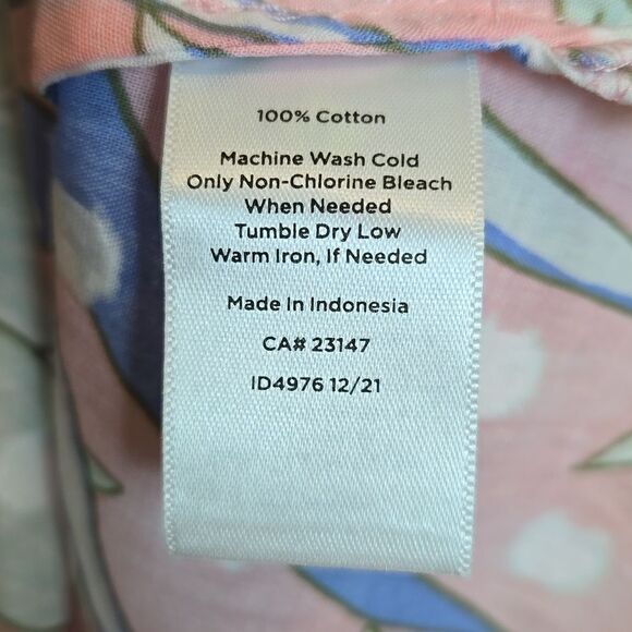 Talbots Tropical Print Tank Blouse Size XL Novelty Print Parrots Island Vacation - Picture 9 of 10